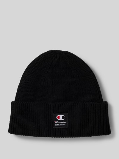 CHAMPION Czapka beanie z naszywką z logo Czarny 1