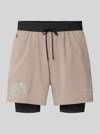 PUMA Performance Szorty sportowe o kroju regular fit w stylu 2 w 1 model 'PUMA x HYROX DRYELITE' Szarobrązowy 1