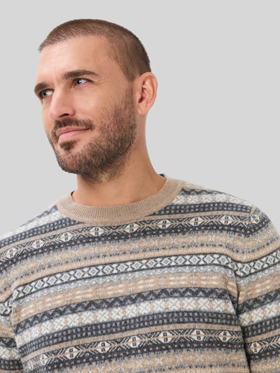 Brax Kaschmirpullover mit Rundhalsausschnitt Modell 'Rick' Mittelbraun 6