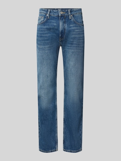 Produktfoto, blaue Straight Fit Jeans aus Baumwoll-Mix Modell 'Bonito' von s.Oliver RED LABEL, leichte Waschung, sichtbare Struktur