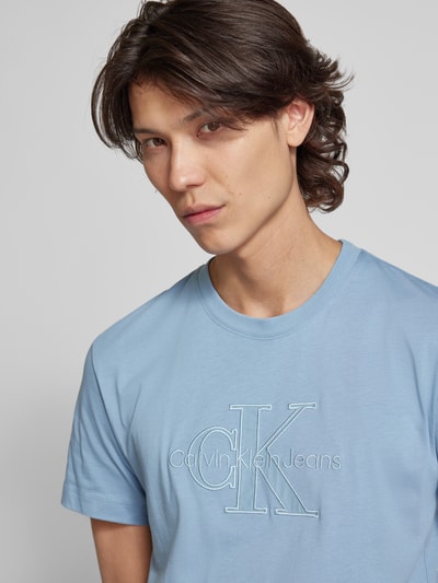 Calvin Klein Jeans T-shirt z okrągłym dekoltem Jasnoniebieski 3