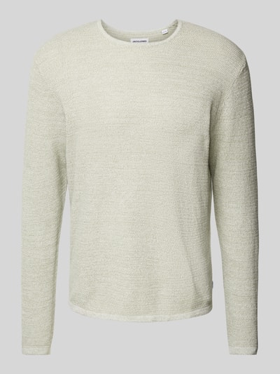 Jack & Jones Strickpullover mit gerippten Abschlüssen Modell 'GEORGE' Mint Melange 2