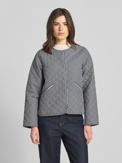 Barbour regular fit gewatteerde jas met all-overpatroon model 'CASHEL' Marineblauw - 4