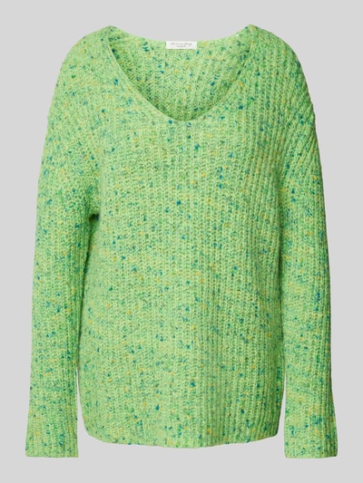 Christian Berg Woman Gebreide pullover met V-hals Appeltjesgroen - 2