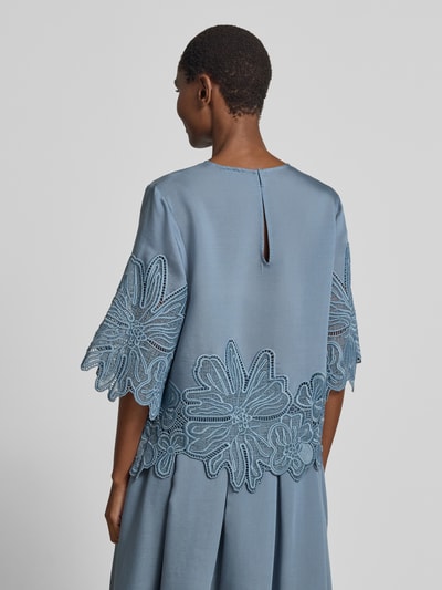Cph Muse Blusenshirt aus Lyocell-Mix mit Spitze Modell 'MOLLY' Rauchblau 5