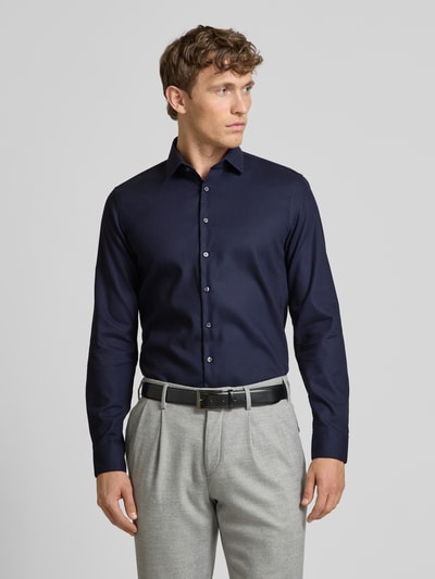 CK Calvin Klein Slim Fit Business-Hemd mit Knopfleiste Modell 'Bari' Marine 4