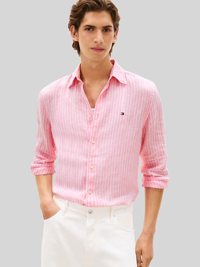 Tommy Hilfiger Regular Fit Freizeithemd aus reinem Leinen Rosa 4