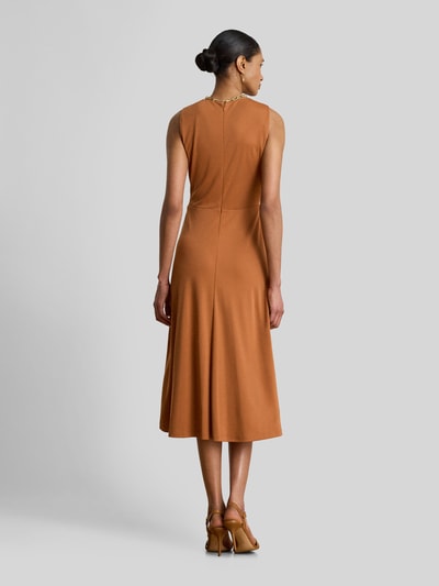 Lauren Ralph Lauren Jurk met knoopdetail in de taille Donkeroranje - 5
