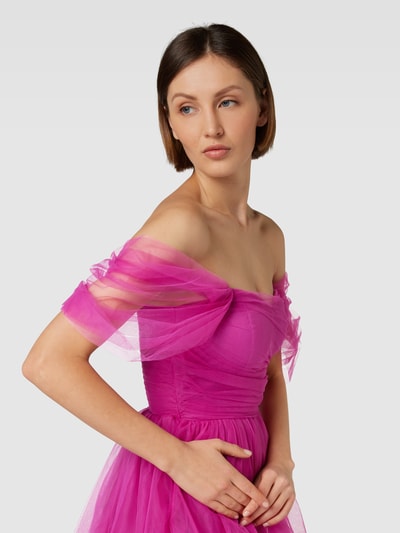 LACE & BEADS Abendkleid im Off-Shoulder-Design Fuchsia 3