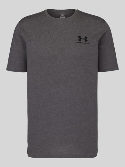 Under Armour Regular fit sport-t-shirt van katoenmix Antraciet gemêleerd - 2