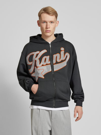 KARL KANI Sweatjacke mit Label-Stitching Anthrazit 4