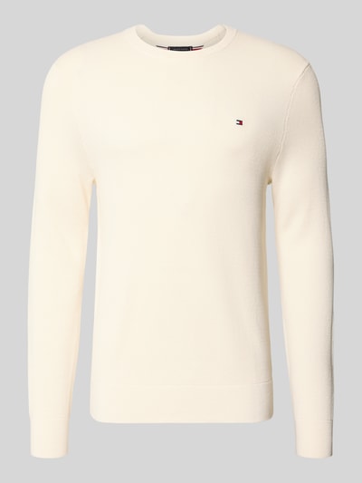 Tommy Hilfiger Regular Fit Pullover aus reiner Baumwolle                                                                                                                                                                                                                                                                                 Ecru 1