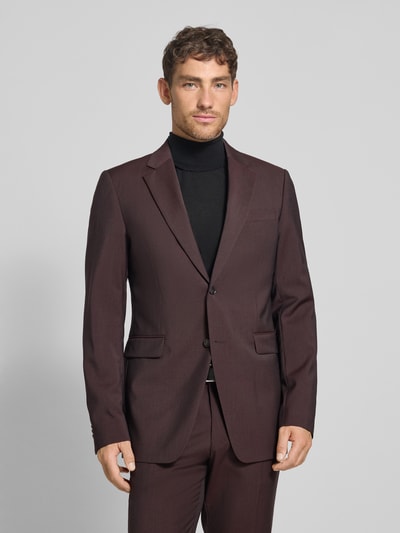 Tiger Of Sweden 2-knoops colbert met reverskraag, model 'Justin' Bordeaux - 4