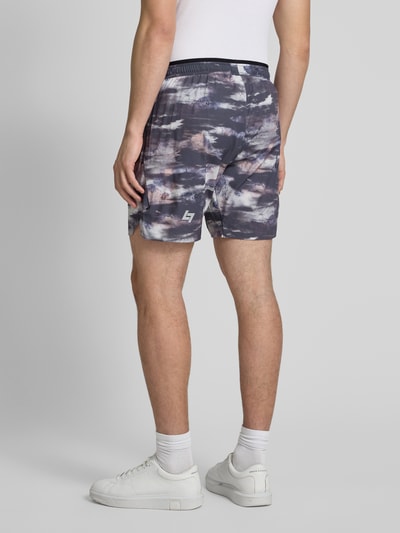 EA7 Emporio Armani Loose fit sweatshorts met labelprint, model 'VENTUS' Middengrijs - 5