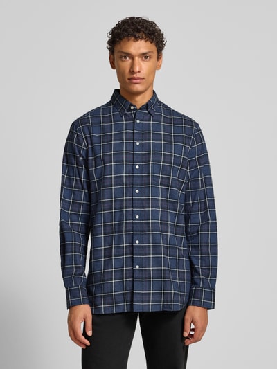 Christian Berg Men Regular fit vrijetijdsoverhemd met kentkraag Jeansblauw gemêleerd - 4