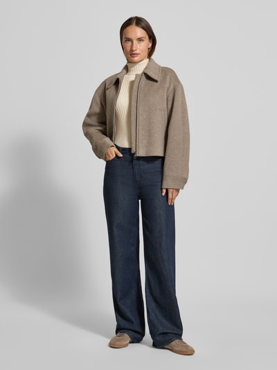 Soyaconcept Slim fit shirt met lange mouwen van viscosemix, model 'Dolli' Ecru gemêleerd - 1