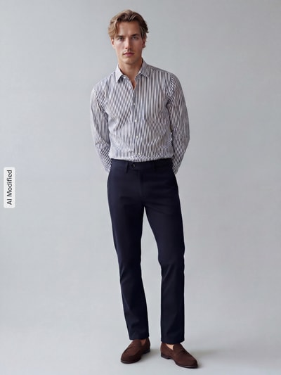 BOSS Regular Fit Businesshemd aus Baumwoll-Mix Modell 'H-Joe-kent' Marine 1