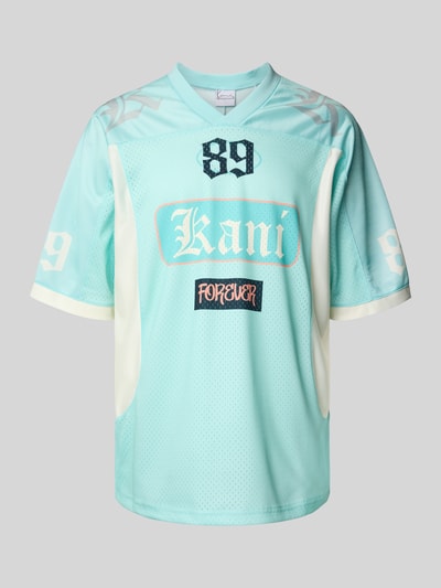 KARL KANI Tricot met labelprint Oceaanblauw - 2