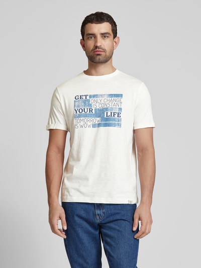 Lerros T-Shirt mit Statement-Print Offwhite 4