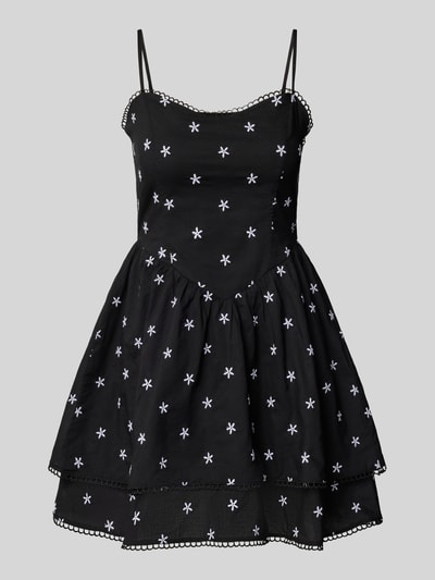 Gina Tricot Sukienka mini na regulowanych, cienkich ramiączkach Czarny 2