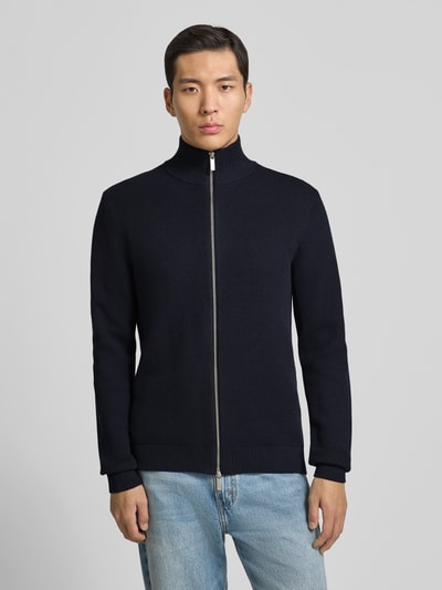 SELECTED HOMME Regular Fit Strickjacke aus reiner Baumwolle Modell 'DANE' Dunkelblau 4