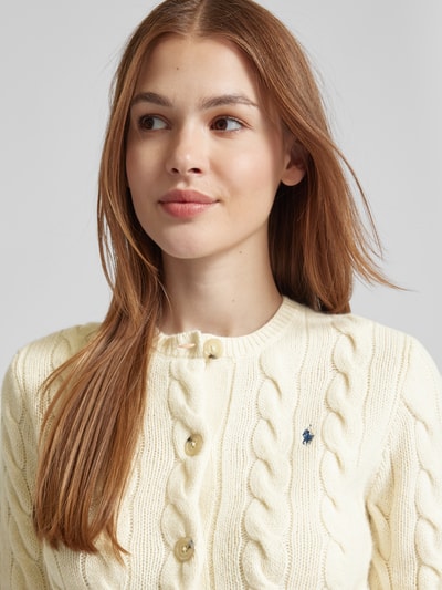 Polo Ralph Lauren Wollcardigan mit Zopfmuster Beige 3