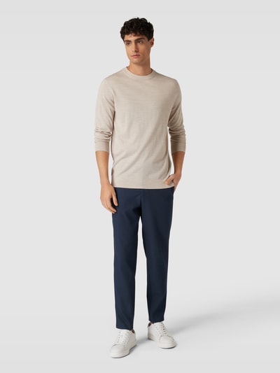 SELECTED HOMME Slim tapered fit stoffen broek met elastische band, model 'DANN' Marineblauw - 1