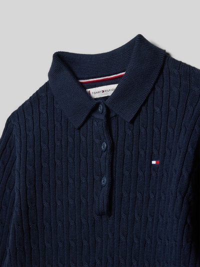 Tommy Hilfiger Teens Getailleerde gebreide jurk van puur katoen Marineblauw - 2