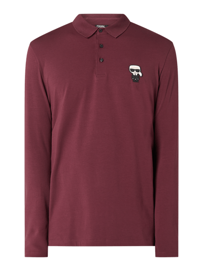 Karl Lagerfeld Poloshirt met lange mouw  Bordeaux - 2