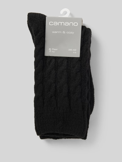 camano Socken mit Zopfmuster Black 3