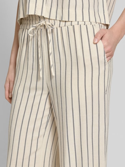 Selected Femme Loose Fit Stoffhose aus Viskose-Leinen-Mix Modell 'VIVA' Beige 3