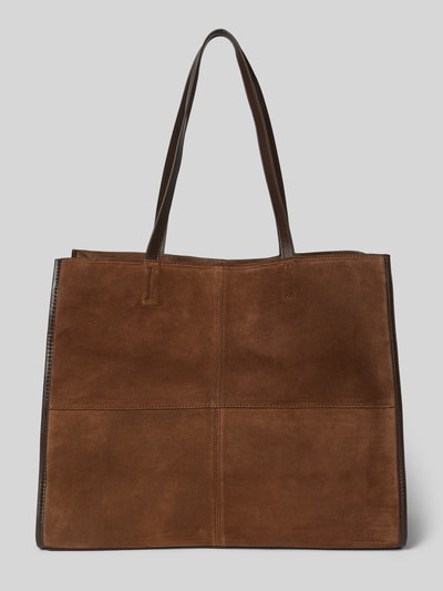 MANGO Tote Bag aus echtem Leder Dunkelbraun 4
