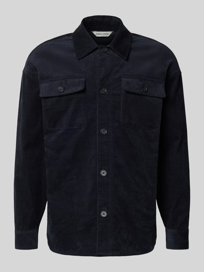 Casual Friday Regular Fit Hemdjacke aus Cord Modell 'MYLES' Dunkelblau 2