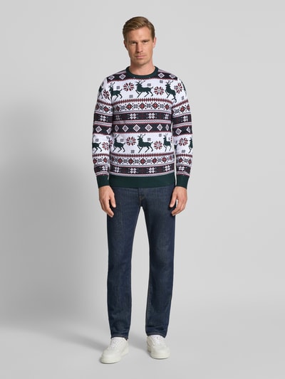 Lindbergh Strickpullover im Allover-Look Weiss 1