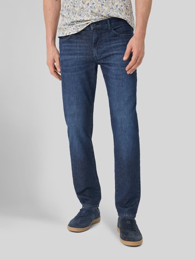 Brax Straight Fit Jeans aus Baumwoll-Mix Modell 'Cadiz' Dunkelblau 4