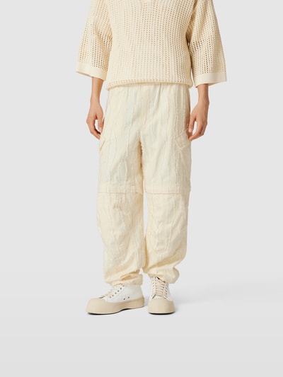 MSGM Loose fit Hose mit Zierbesatz Ecru 4