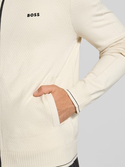 BOSS Green Regular Fit Sweatjacke aus Viskose-Mix Modell 'KN_LEAGUE FZ' Beige 3