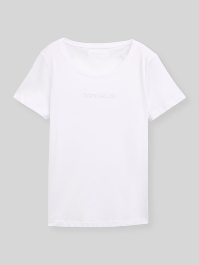 Tom Tailor Regular Fit T-Shirt mit Label-Schriftzug Weiss 2
