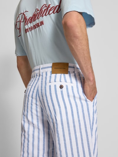 PROHIBITED Wide Leg Stoffhose mit Leinen-Anteil Blau 3