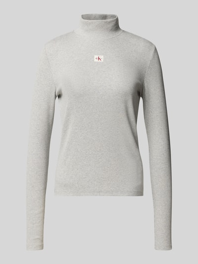 Calvin Klein Jeans Longsleeve mit Stehkragen Hellgrau 2