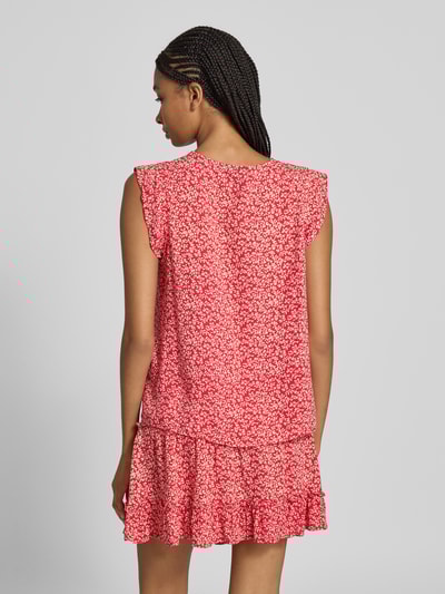 Pieces Regular Fit Blusentop mit V-Ausschnitt Modell 'NYA' Rot 5