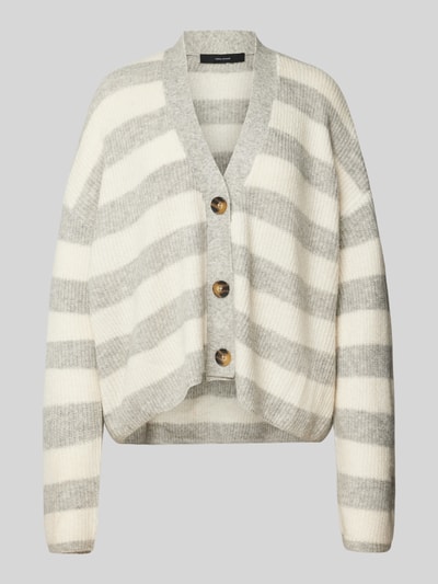 Vero Moda Relaxed fit gebreid jack met streepmotief, model 'NATHALIE' Lichtgrijs - 2