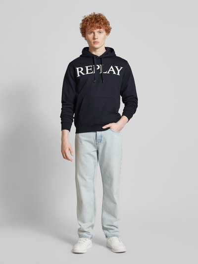 Replay Hoodie mit Label-Print Marine 1