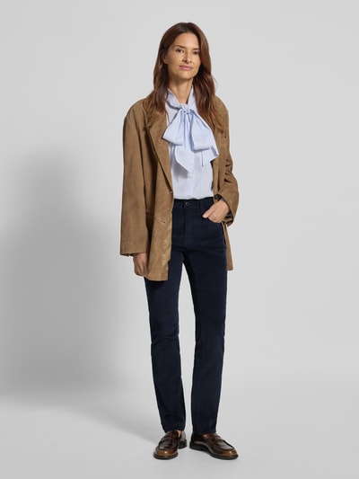 Brax Spodnie sztruksowe o kroju slim fit z mieszanki bawełny model ‘Mary’ Granatowy 1