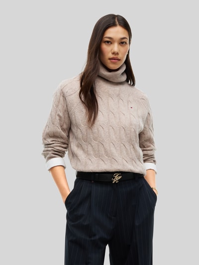 Tommy Hilfiger Relaxed Fit Rollkragenpullover aus reiner Wolle Beige 4