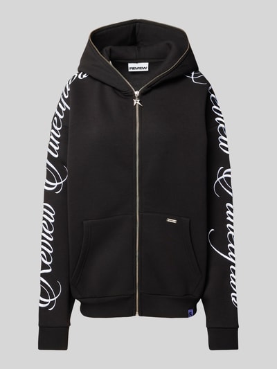 REVIEW Sweatjacke mit Stitchings und Reißverschluss Black 2