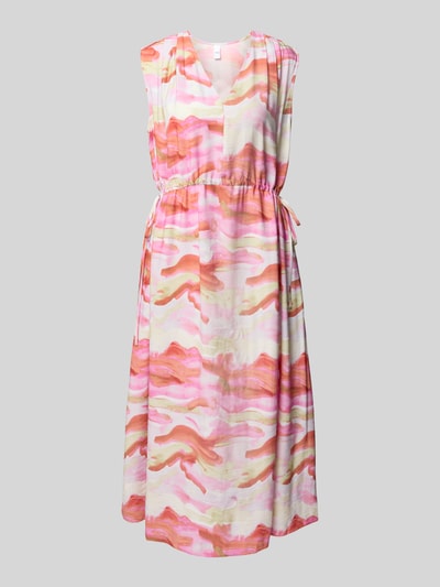 YAS Midi-jurk met V-hals, model 'AROLA' Felroze - 2