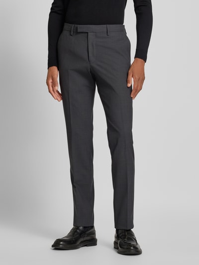 Pierre Cardin Slim fit pantalon met persplooien, model 'Ryan' Antraciet - 4