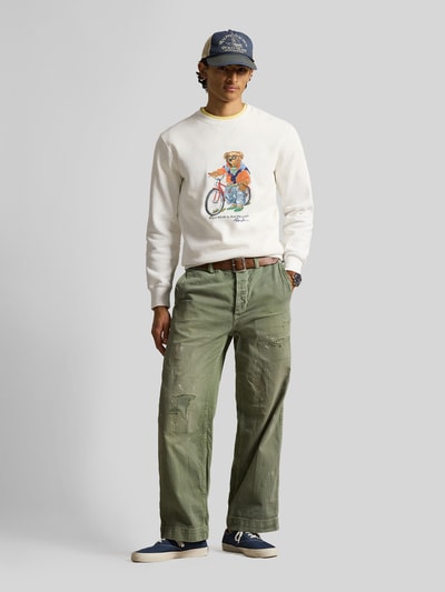 Polo Ralph Lauren Regular Fit Sweatshirt aus Baumwoll-Mix mit Polo Bear Print Weiss 1