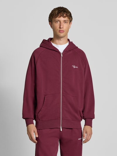 Pegador Sweatjacke mit Logo-Stitching Modell 'Terry' Bordeaux 4